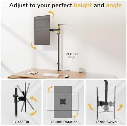 Mount-It! Extra Tall Monitor Arm, 39" Pole, Fits 17-35" Screens