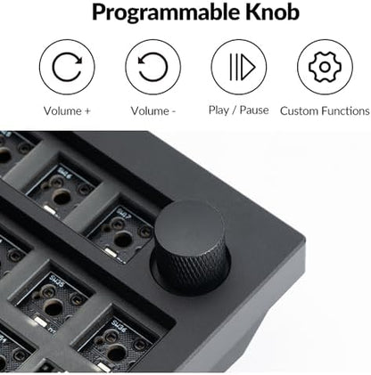Keychron Q8 Wired Custom Mechanical Keyboard with Knob, 65% Alice Layout QMK/VIA Programmable, Hot-swappable Gateron G Pro Red Switch, Double Gasket Compatible with Mac Windows Linux (Black)