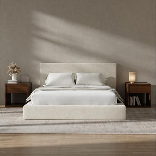 AirFrame Queen Upholstered Bed Frame with Plush Padded Headboard
