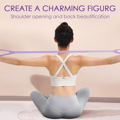 Adorila Figure 8 Resistance Band, Elastic Bands for Exercise for Arm, Shoulder, Back, Leg Stretching, Portable Home Office Elastic Training Band for Yoga, Pilates, Fits