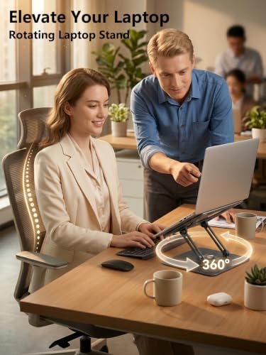 360° Rotating Laptop Stand for Desk,Adjustable Notebook Riser