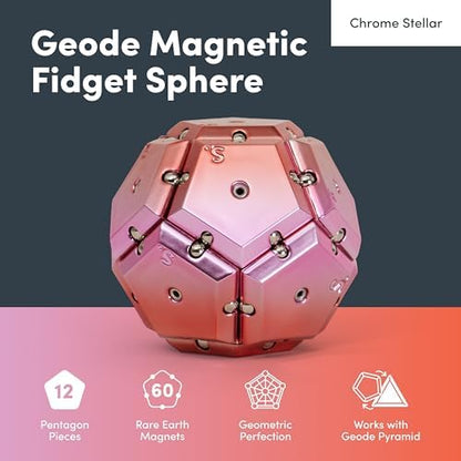 Speks Geode Magnetic Sensory Sphere, Stress Relief Tool, Executive Desk Toy