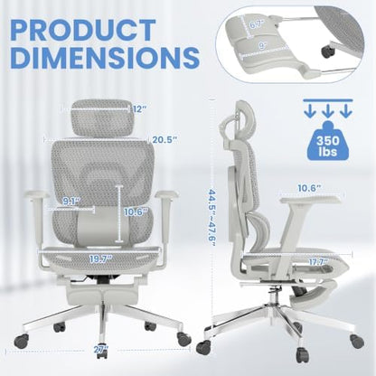 MOJAY Ergonomic Office Chair with Footrest and Lumbar Support