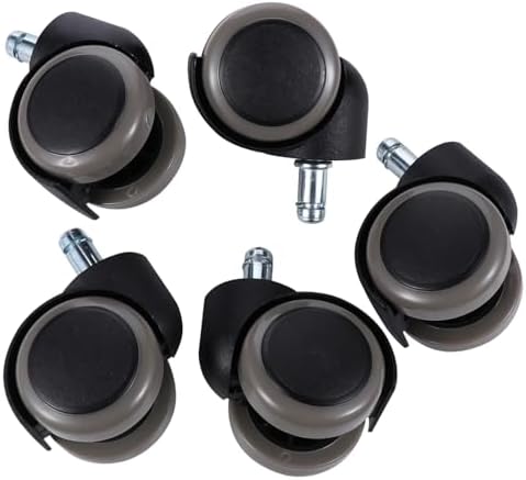 NUOBESTY 5Pcs Heavy-Duty Office Chair Caster Wheels Replacement Universal Size Smooth Rolling for Floor Types Compatible Office Chairs