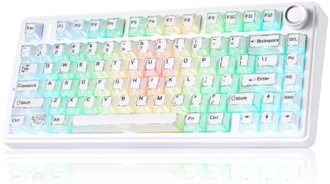 Aula F75 Mechanical Keyboard,Wireless Creamy Gaming Keyboard with Knob