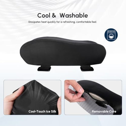 Office Chair Arm Pads, Gel Memory Armrest Pads, Set of 2 Silky
