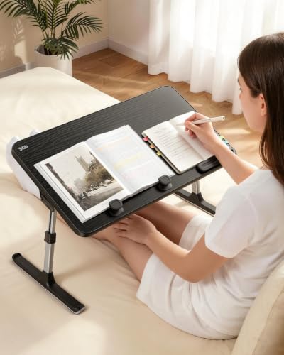 Height & Angle Adjustable Lap Desk Laptop Stand for Bed