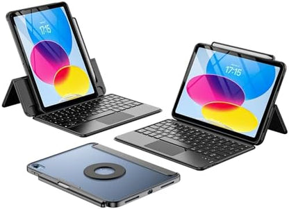 ProCase Touchpad Keyboard Case for iPad 11th (A16) / 10th Gen 10.9", Black