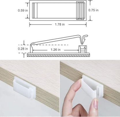 50Pcs Self Adhesive Cable Management Clips,Cable Organizers Wire Clips Cord Holder for PC Laptop Ethernet Cable Desktop Home Office(1.78’’ x 0.75’’ x 0.28’’, White)