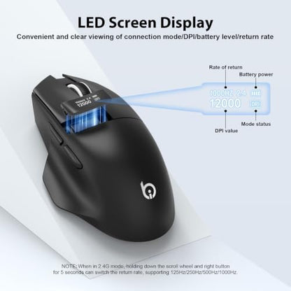 G9Pro Wireless Bluetooth Mouse with LED Screen Display