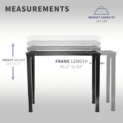 VIVO Black 4-Leg Dual Motor Standing Desk Frame, DESK-E4B