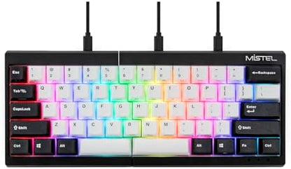 BAROCCOMiSTEL MD600 V3 RGB ORCA TKL Ergonomic Mechanical Keyboard, Cherry MX, Split Layout, PBT DoubleShot Keycap, Windows OS Compatible (Silent Red)