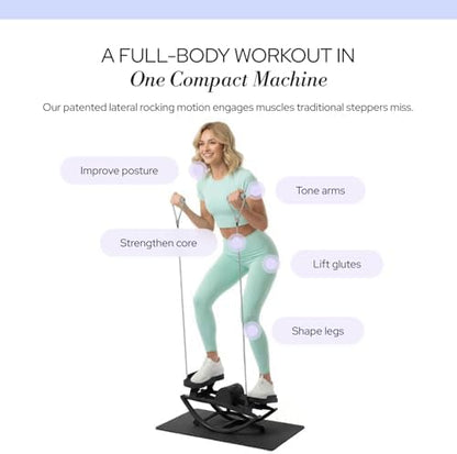 The Rock Stepper - Side to Side Rocking Stepper Machine for Home Workouts - Low Impact Indoor Cardio Leg Glute and Core Training - Quiet Compact Step Rocker Exercise Equipment