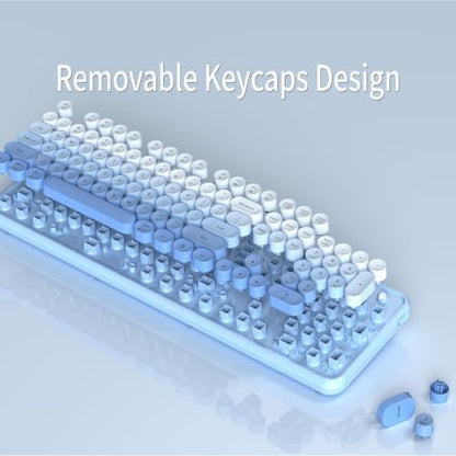 Colorful Wireless Computer Keyboard and Mouse, Blue Gradient