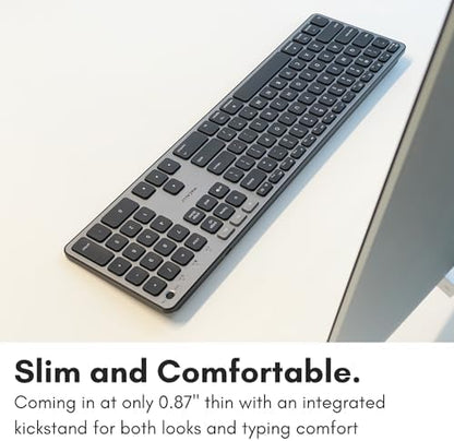 Macally Backlit Bluetooth Keyboard for Mac - Compatible Apple Keyboard Wireless - Multi-Device for MacBook Pro/Air, iMac, iMac Pro, Mac mini/Pro