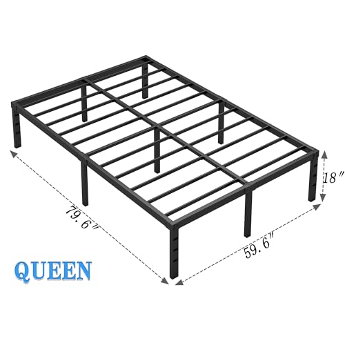 Metal Bed Frame,Queen Size Bed Frame with Storage Space,18 Inch