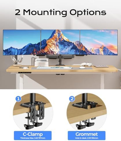 Pholiten Triple Monitor Mount for17-32 inches Screen, 2 Gas Spring Arms