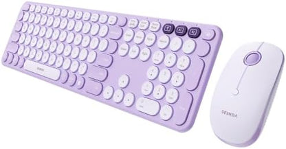 seenda COE202 Wireless Bluetooth Keyboard and Mouse Combo, Star Purple