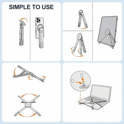 Laptop Stand Tablet Stand Magnetic Phone Holder Gunmetal