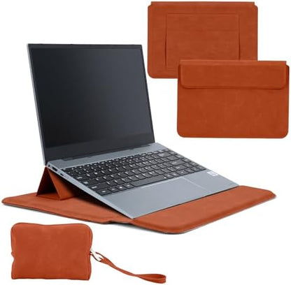 15-16 Inch Laptop Sleeve Case with Stand Feature, Matte PU Leather