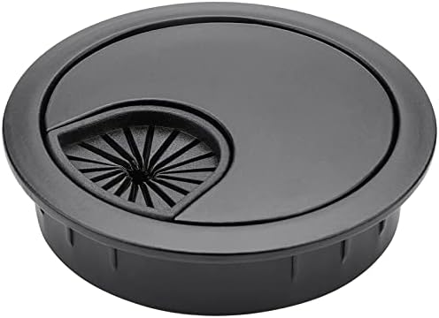 Desk Grommet, 2 Inch Metal Desk Cable Grommet, Black, 2 Pack