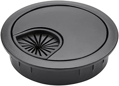 Desk Grommet, 2 Inch Metal Desk Cable Grommet, Black, 2 Pack