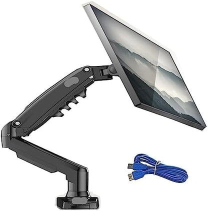 F80 Gas Spring 17-30 Inch Desktop LED LCD Monitor Mount Holder Arm Ergonomic Gas Strut Flexi Mount Load 2~9kgs (with 1xUSB3.0)