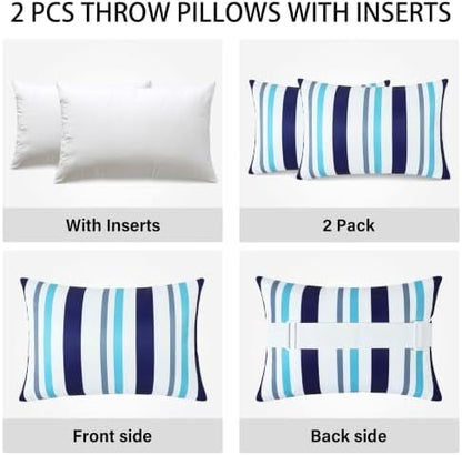 2 Pcs Outdoor Headrest Pillow for Patio Chaise Lounge 11"x16"