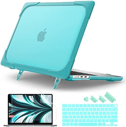 Batianda Foldable Stand Heavy Duty Case for MacBook Air 13.6 inch, Blue