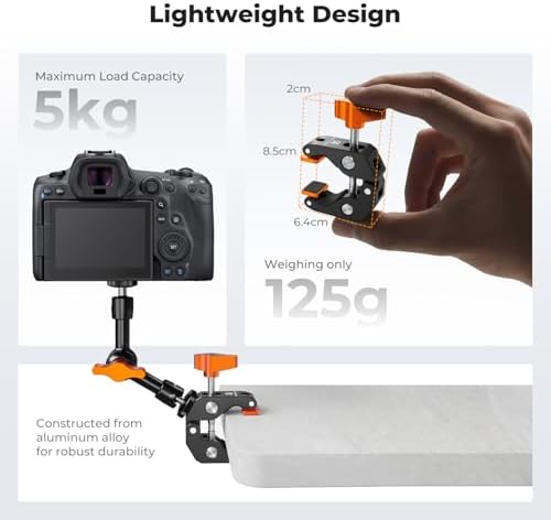 K&F CONCEPT Camera Mount Clamp, Super Crab Clamp Rotatable Clamping Block