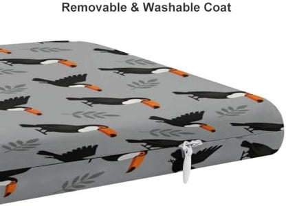 Portable Square Seat Cushion Memory Foam Material Tropical Toucan