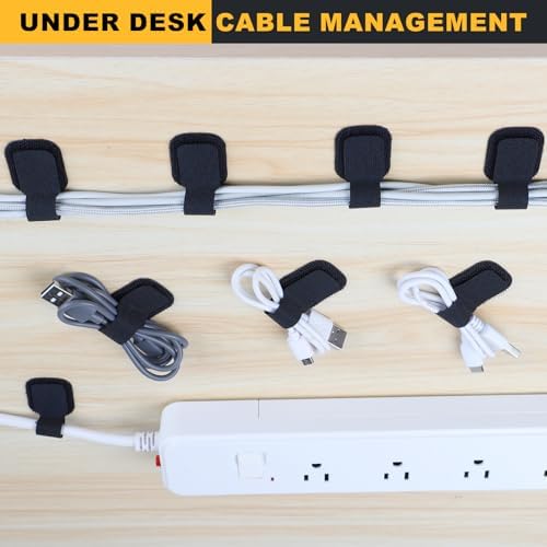 SummerBrite Under Desk Cable Management, Reusable Wire Organizers, 40 Pack