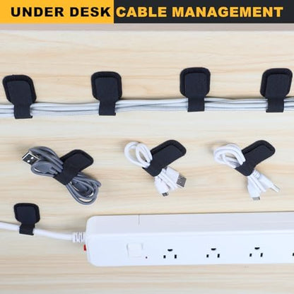 SummerBrite Under Desk Cable Management, Reusable Wire Organizers, 40 Pack