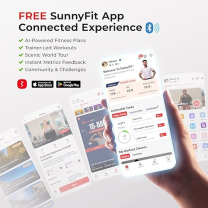 Sunny Health & Fitness Smart Motorized 2-in-1 Pedal Exerciser, Indoor Compact Under-Desk Mini Bike for Low-Impact Cardio Workout and Physical Therapy, Free SunnyFit Training App Connection