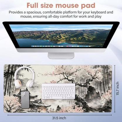 Desk Pad 31.5x15.7 Inch for Computer - Large Mouse Pad, Bamboo