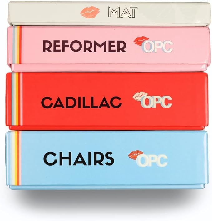 OnlinePilatesClasses Mat Pilates Workout Planner with Video Tutorials, 59 All-Level Exercise Flash Cards Ideal for Yoga, Abs, Core Workouts and Fitness Enthusiasts, No Equipment Needed