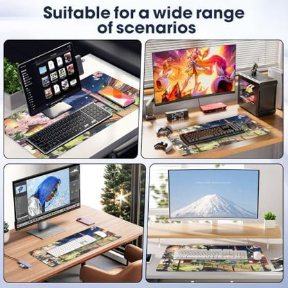 Durable Desk Pad 31.5x15.7 Inch - Thick XXL Mouse Pad, Bridge