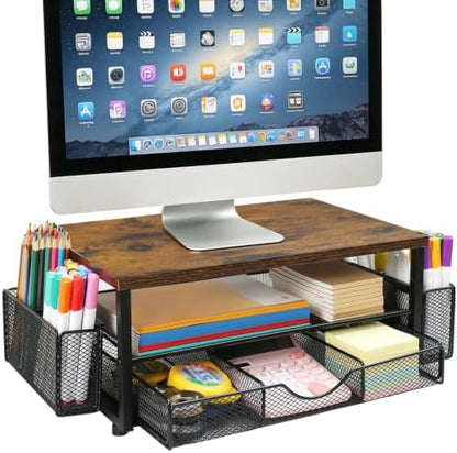 Monitor Stand Riser with Storage Drawer, Desk Organizer