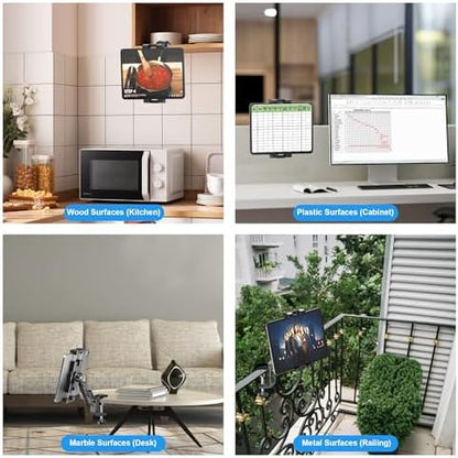 iPad Under Cabinet Mount, Kitchen Tablet Holder, iPad Desk Mount with Clamp