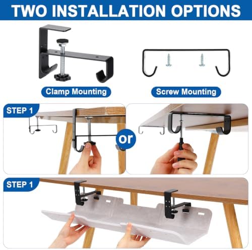 Chumia Under Desk Cable Management Tray No Drill, Beige, 28 Inch
