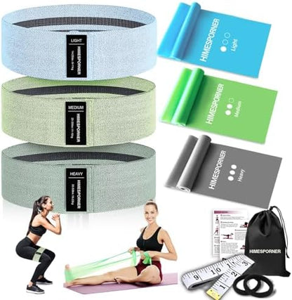 HIMESPORNER Wide Fabric Resistance Bands for Working Out 3 Level