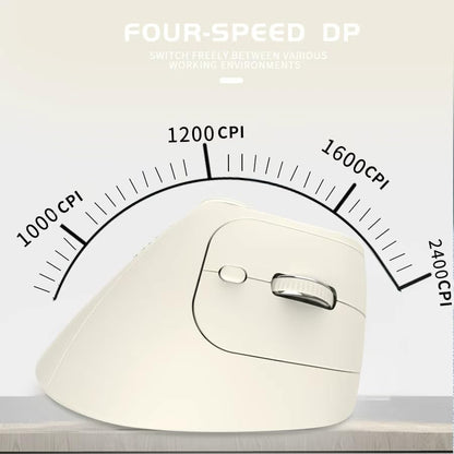 JOMAA Wireless 2.4G & Dual Bluetooth Three-Channel Ergonomic Vertical Mouse Adjustable DPI, Multi-Function Turntable for PC, Laptop, MacBook, Rechargeable (Beiga)