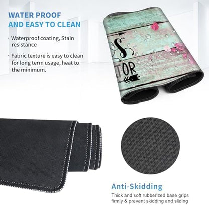 Large Gaming Mouse Pad + Wrist Rest + Coffee Coaster, Extended Waterproof Desk Mat with Stitched Edge 31.5"x11.8", Non-Slip Keyboard Desk Mat Pad for Office & Home, Quote Chaos Coordinator