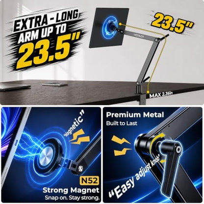 Urmust Magnetic iPad Mount, Desk Stand for Tablets & Portable Monitors M