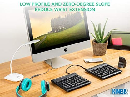 KINESIS Freestyle2 Blue Wireless Ergonomic Keyboard for Mac (9" Standard Separation), Dark Gray