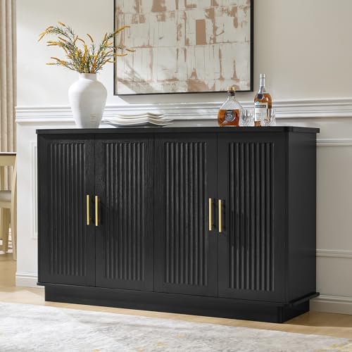 Modern Sideboard Buffet Cabinet with Storage, Black