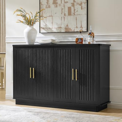 Modern Sideboard Buffet Cabinet with Storage, Black