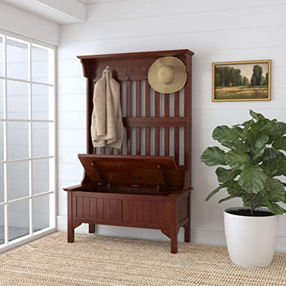 General Line Cherry Hall Tree with Bench