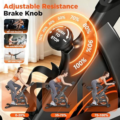 RELIFE REBUILD YOUR LIFE Exercise Bike, Friction Stationary Bike for Home
