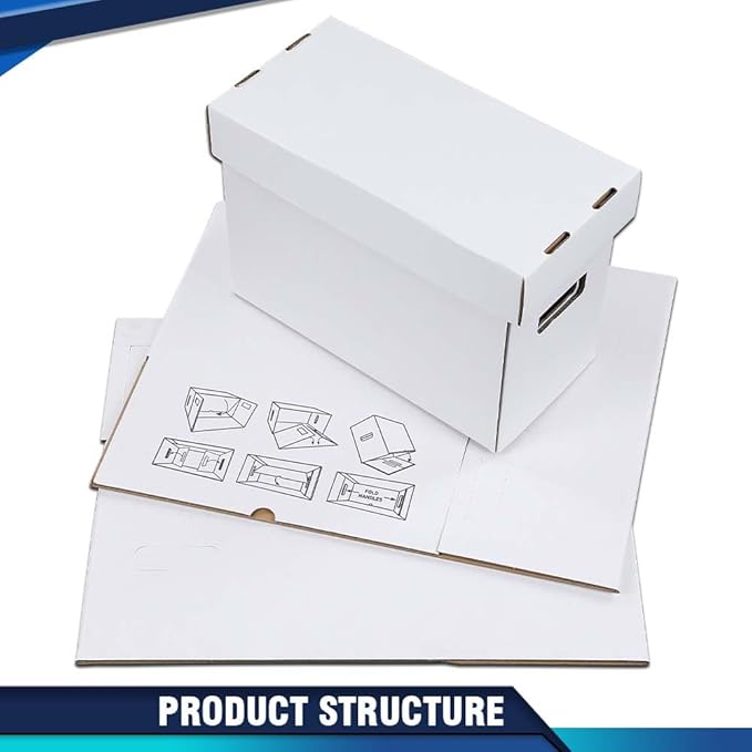PIT66 3 Pack Comic Book Storage Comic Book Box Holds 150-175 Comics Collapsible and Stackable Comic Short Box Moistureproof Comic Box Stackable Archival Cardboard